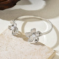 Flower opening bracelet wholesale european and american cross-border fashion irregular pleated jewelry niche design double ring for women
