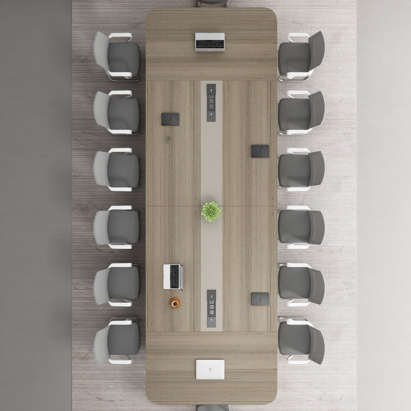 Conference table - long, minimalist rectangular design for meeting rooms, office furniture, suitable for small to large conference and negotiation settings - table and chair set