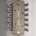 Conference table - long, minimalist rectangular design for meeting rooms, office furniture, suitable for small to large conference and negotiation settings - table and chair set