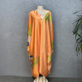 Faux silk printed loose fit plus size women's african style batwing sleeve maxi dress