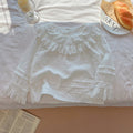 Girls' fall blouse  new long-sleeve heavy lace collar shirt - stylish spring/autumn top for kids