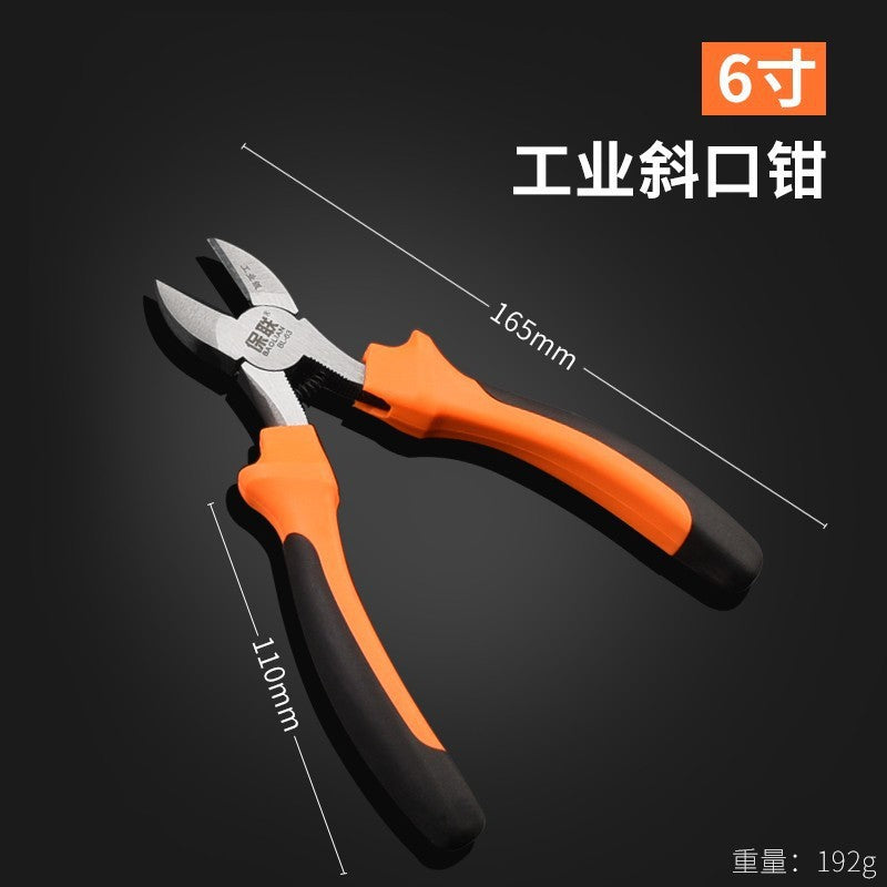 Needle-nose pliers/oblique pliers electrician 6/ 8inch labor-saving tiger pliers multi-functional industrial-grade hand pliers tools