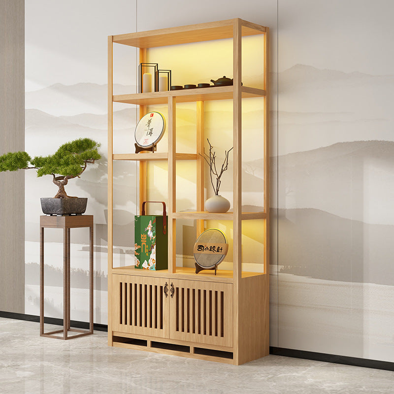 Solid wood tea cabinet Zisha pot display cabinet Product storage shelf Entrance ornament cabinet Chinese retro porcelain display cabinet