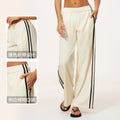 color block women's sweatpants: thickened, warm, moisture-wicking, loose fit, slimming, drapey, versatile, casual wide-leg pants 3005