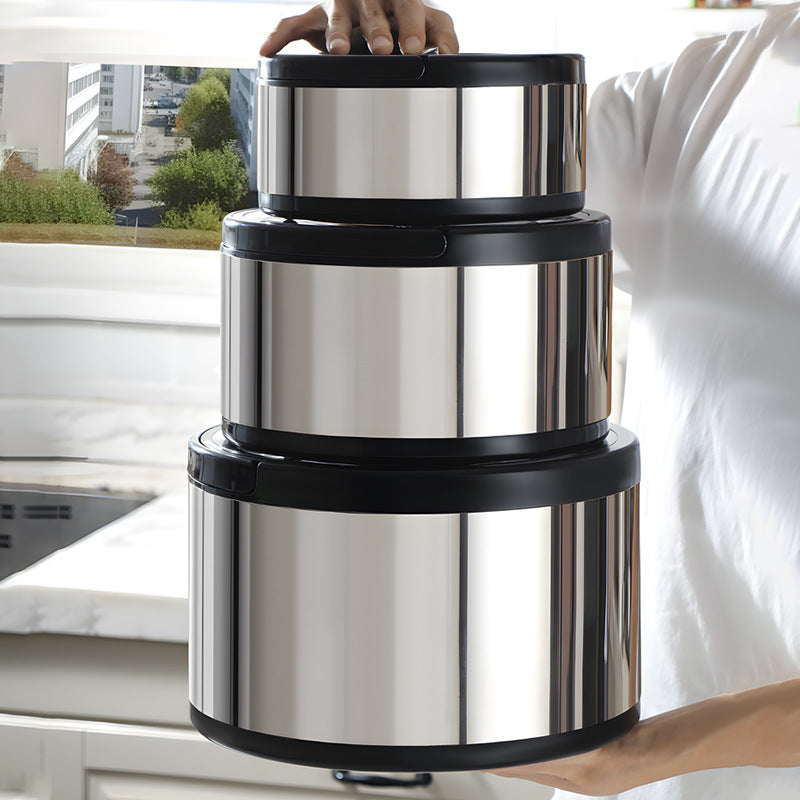 stainless steel insulated lunch box set - 3 piece portable thermal food container student meal box gift set
