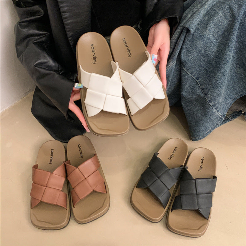 Women's versatile french-style square-toe slides - "cloud-like" comfort, breathable & non-slip beach sandals - new summer 2025 collection
