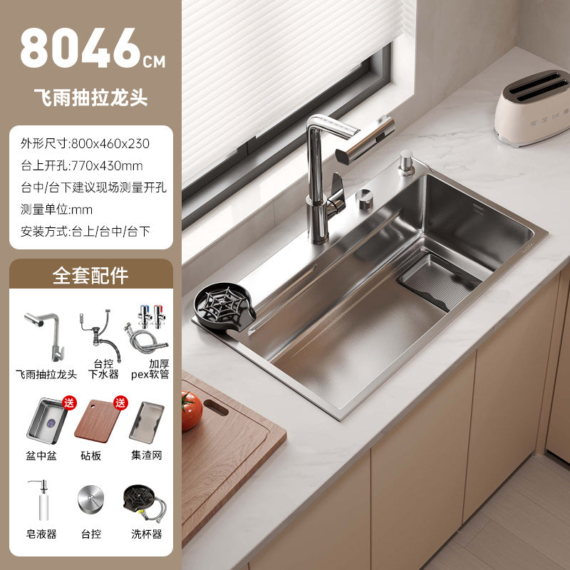 New arrival slag sink large single slot thickenedsus304 stainless steel for home kitchen sink wash basin hand wash dish sink