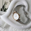 Wholesale stainless steel pearl white watch - women's fashionable, minimalist, elegant, light luxury, trendy, stylish ladies' wristwatch