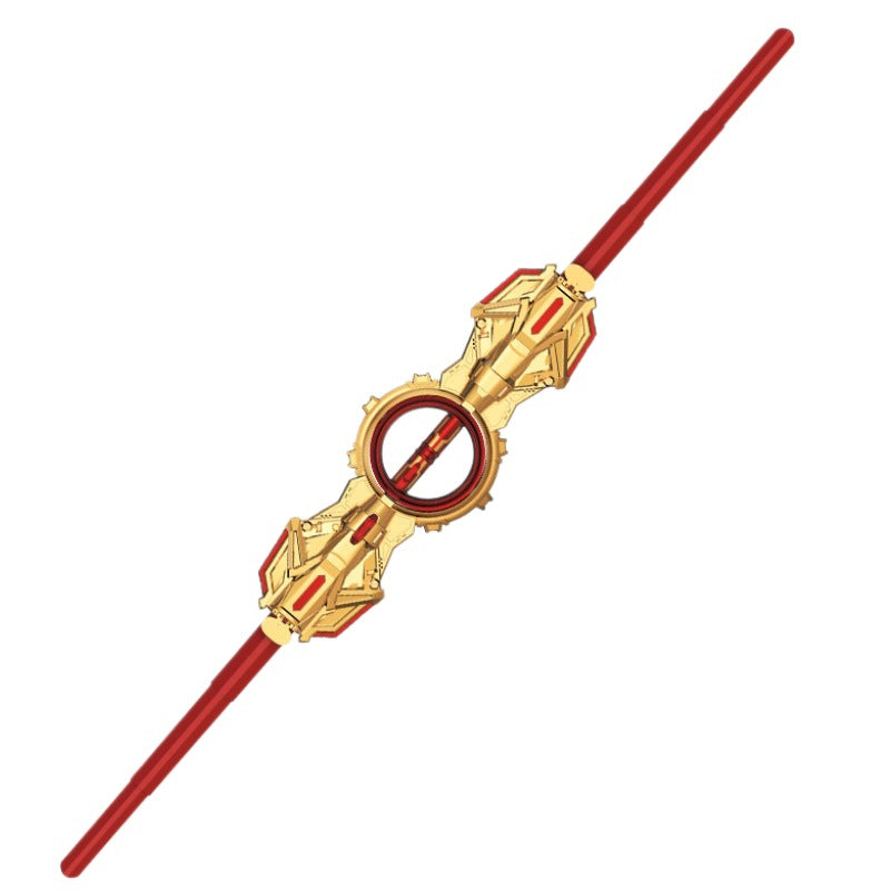New fire blade double-edged lightsaber - dual-head, retractable, rotating, with colorful lights and sound effects - laser toy gift for boys and girls