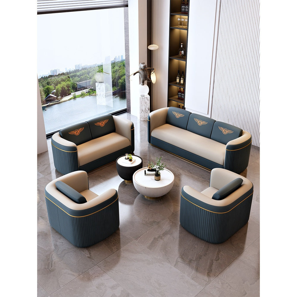 Modern casual single sofa chair sales department reception three-person fabric sofa hotel foot bath reception leather art accessible luxury