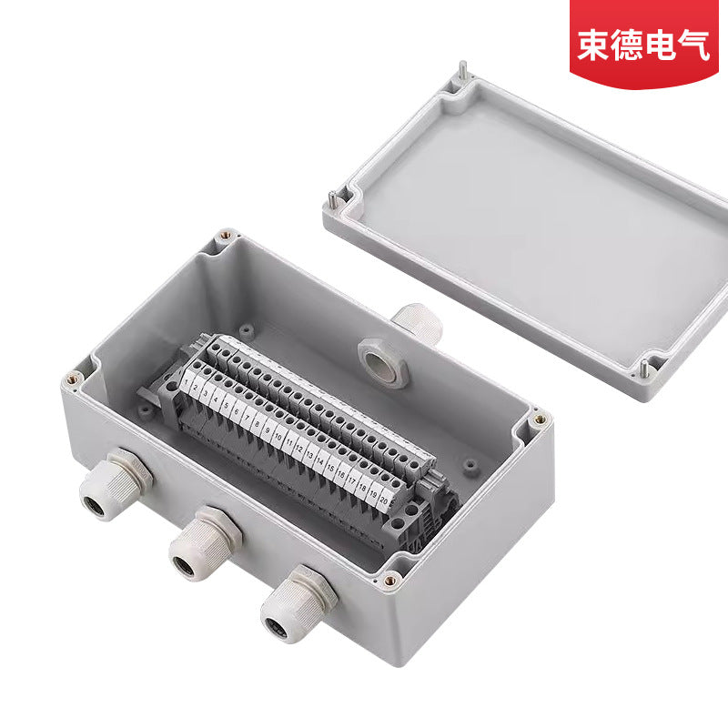 Outdoor waterproof junction box with terminals Industrial security ABS plastic sealed box UK/TB terminal cable breakout box