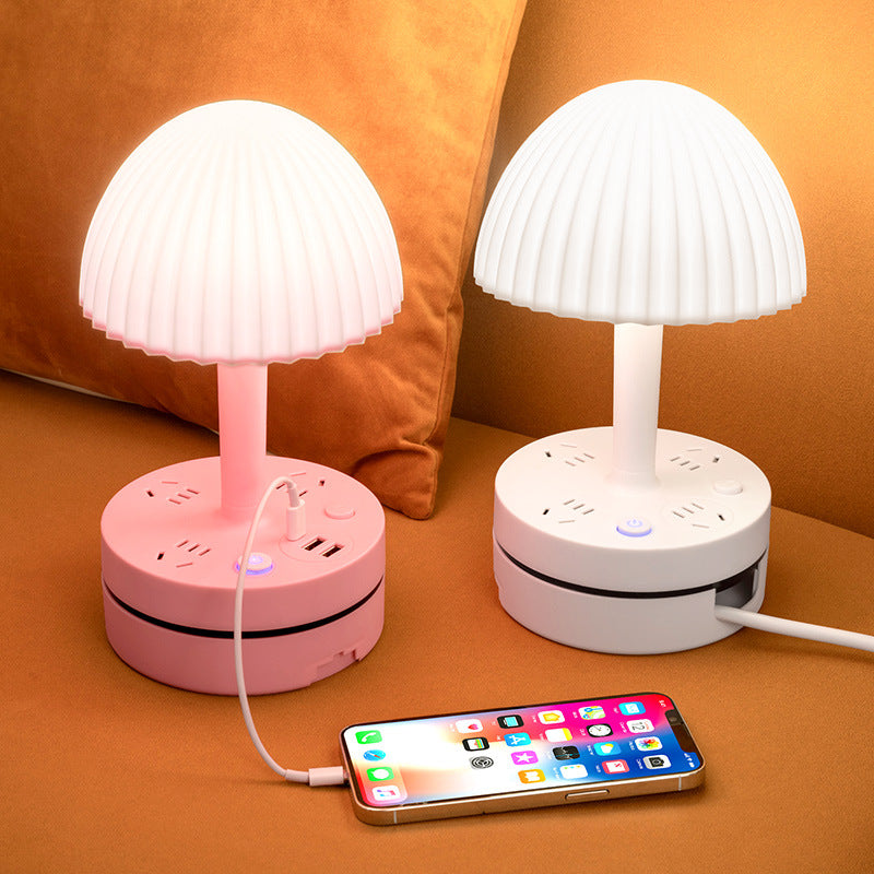Integrated led desk lamp with socket, plug-in multifunctional dual-use usb energy-saving night light, bedside eye-care study reading lamp