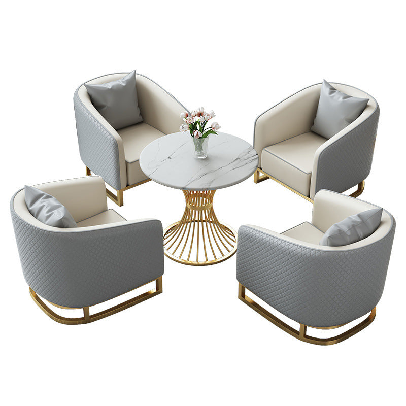 Luxury hotel lobby meeting table and chair set, sales office sofa, business reception area, rest area - one table with four chairs