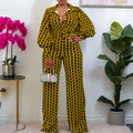 D177 european and american women's clothing independent station  spring loose elastic v neckstraight-leghigh waistelegant cross-border jumpsuit