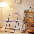 Casual foldable chair transparent crystal photo chair scandinavian acrylic fashion popular makeup stool backrest dining chair