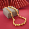 menclassyelegance 60cm sand gold necklace, cylindrical faucet necklace, rich men necklace
