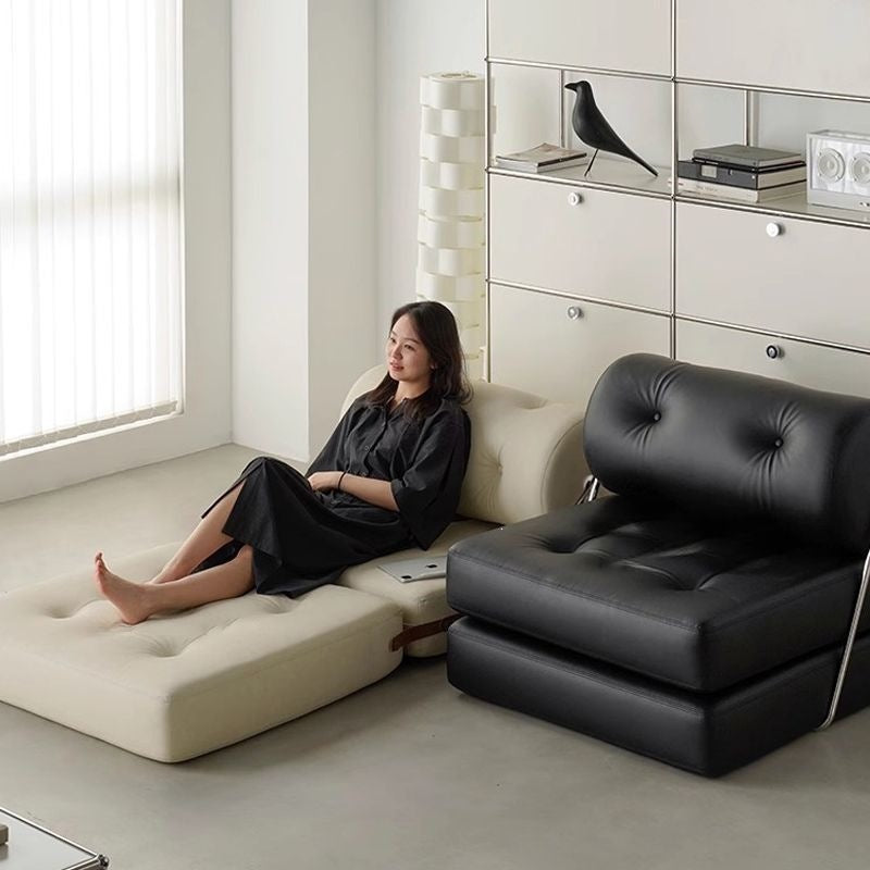 Single sofa small apartment living room tofu block tajine sofa bed foldable dual-purpose cream style modular lazy sofa