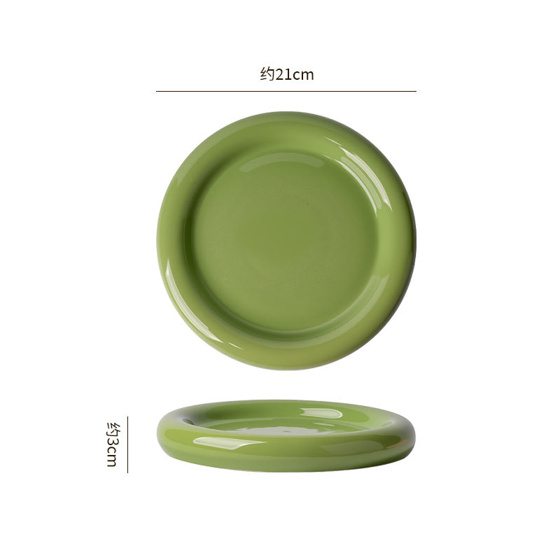Minimalist & chic donut ceramic steak plate - high-end, aesthetic, and creative serving dish for restaurants & hotels - perfect for desserts & plating