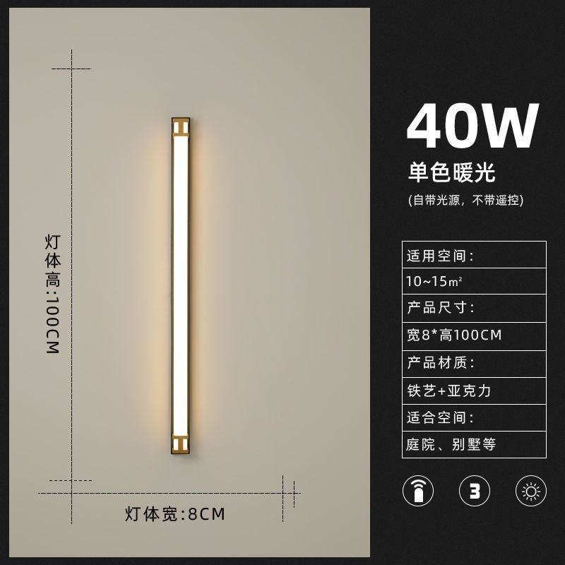 Outdoor linear wall light waterproof led minimalist villa gate pillar courtyard lamp modern minimalist luxury ultra-bright entrance light