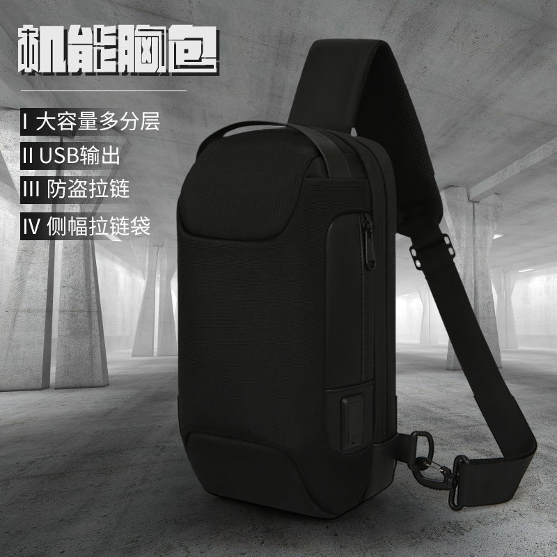New simple large-capacity messenger bag sports car shape men's multi-functional backpack casual shoulder bag anti-theft breast bag