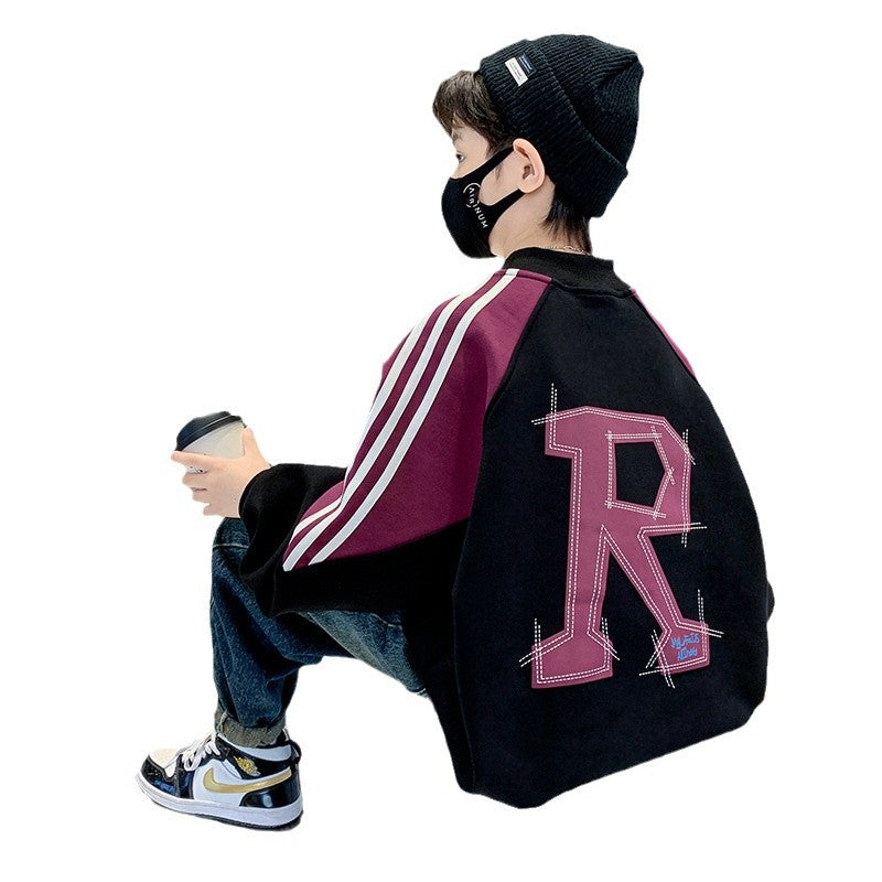 Kids' boys' sweatshirt - spring/autumn  new collection - big kids' spring casual top - trendy brand long sleeve shirt