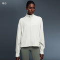 New women's windproof stand collar loose fit jacket - autumn casual versatile drawstring hem activewear d25157