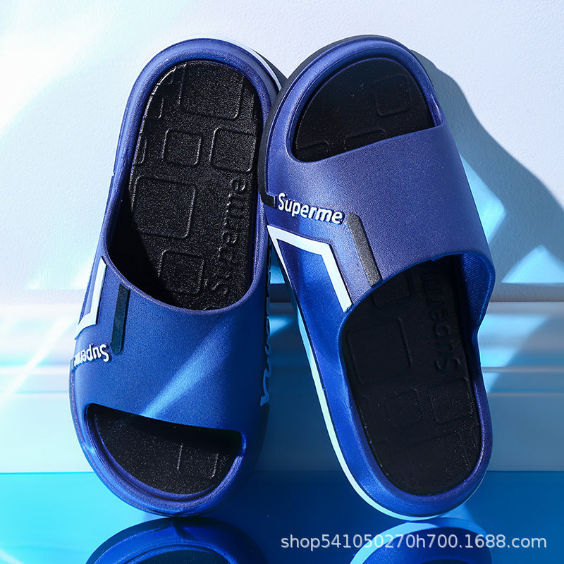Slippers men's home bathroom non-slipdeodorizing filter wholesale outwearthick sole shit feeling cool slippers home new spring and summer