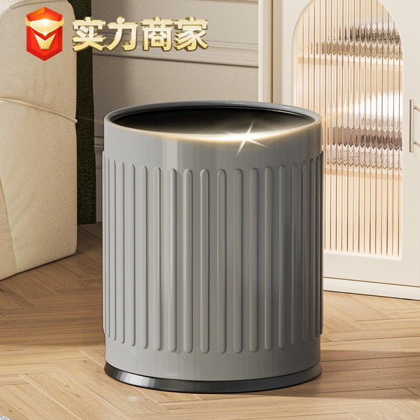 Trash can household large-capacity room living room bedroom office dormitory high-grade simple carbon steel uncovered trash can