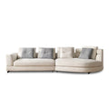 Designer arc-shaped fabric sofa - italian minimalist corner sofa set for small to large living rooms