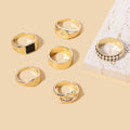Wholesale alloy ring sets: cross-border gold-plated eight-pointed star jewelry, niche light luxury stackable hand jewelry, and trendy ins-style finger rings