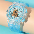 Cartoon kids' watch cute capybara quartz watch transparent strap luminous wristwatch boy girl electronic watch gift