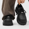 Derby shoes men's thick soleboots black big toe round toe work clothingcleanfitworkwearcasual leather shoes