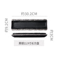High-end ceramic japanese-style long sushi plate, perfect for showcasing dishes in stylish restaurants and hotels. a visually appealing, elongated serving platter