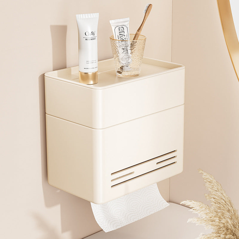 Cream wind bathroom tissue box, wall-mounted waterproof toilet carton, no punching, roll paper, paper, toilet rack