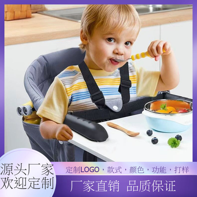 Kids dining table and chairs table side chair baby foldable chair multi-functional chair portable dining chair baby travel buffet chair