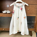 【clearance】girls' dress : stylish baby girl's heavily embroidered korean-style ethnic vest dress
