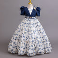 Export ready-made kids dress chiffon floral princess dress little girl model catwalk dress kids dress