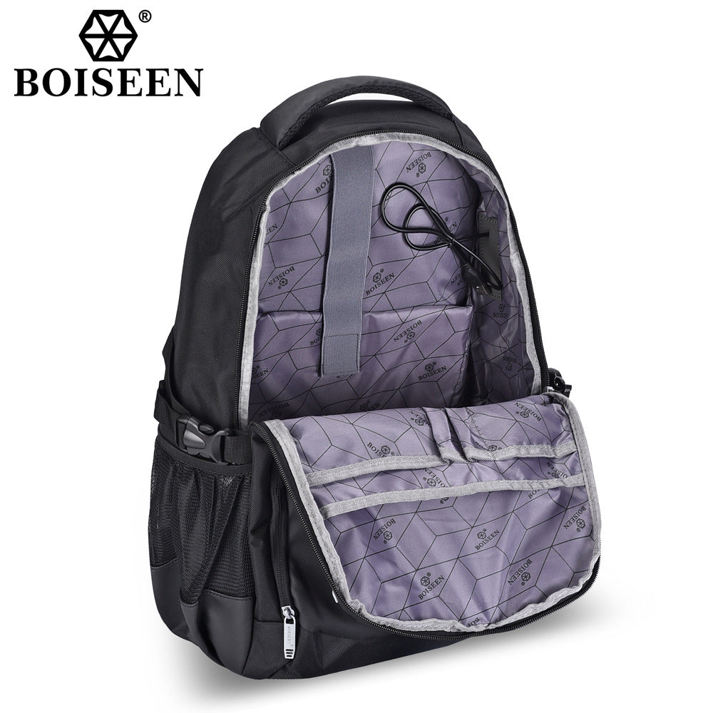 New men's business backpack Boiseen  multi-function USB interface outdoor travel men's backpack wholesale