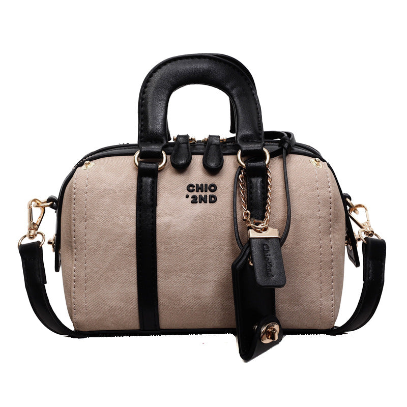 Fashion patchwork satchel boston bag 2025 new women's bag texture easiest for matchniche stylecasual shoulder crossbody bag