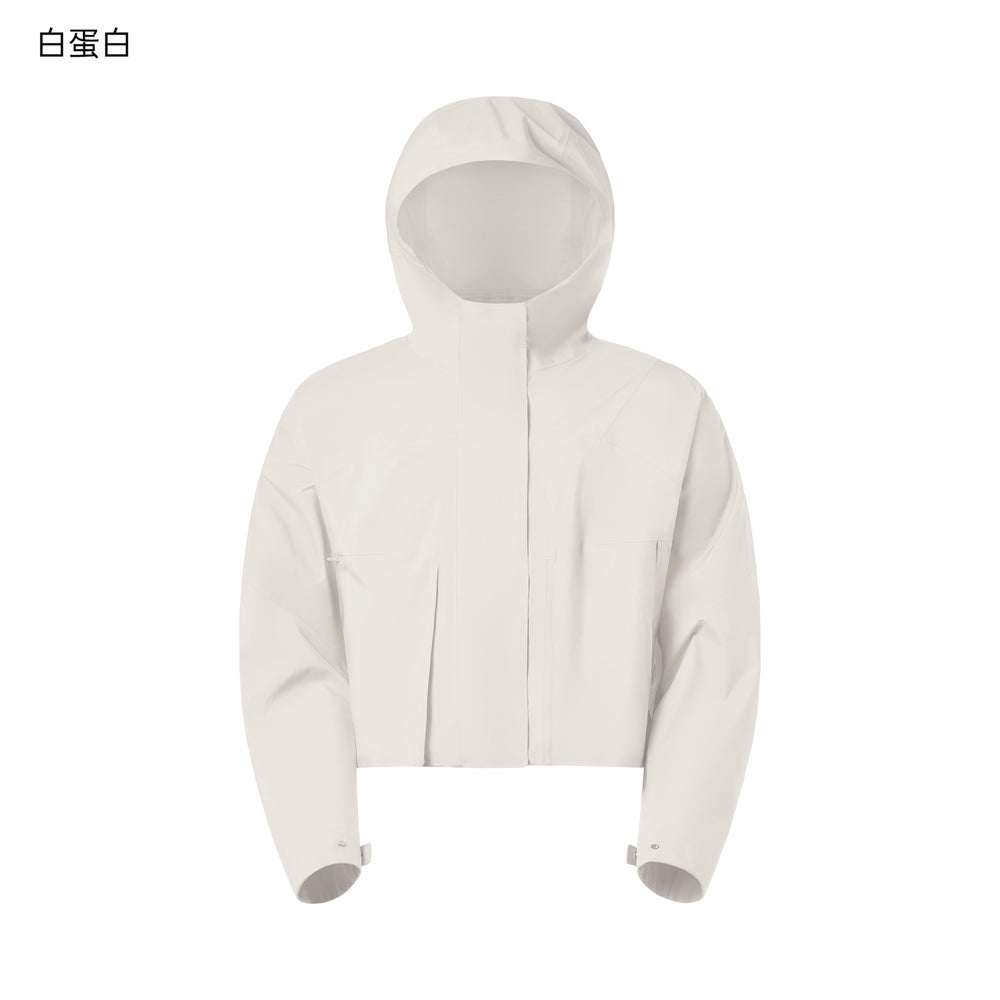 Sbs zipper waterproof windproof breathable hiking jacket women's short hooded outdoor mountaineering jacket daw013