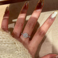 Ins style k-style flower bud sugar cube ring niche design accessible luxury high-end index finger ring popular hand jewelry wholesale