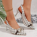 Women's plus size pointed-toe high heel sandals for cross-border e-commerce, summer 2026, french style open back ankle strap heels