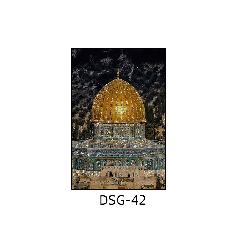 Modern light luxury decorative painting flash diamond figure art clothing store fashion hanging painting bedroom living room paris architecture mural