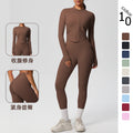 New arrival: european and american style solid color double-sided brushed breathable compression yoga set - 8 piece activewear set for running and fitness
