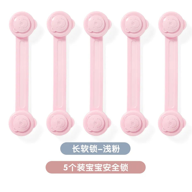 Wholesale double-lock child safety drawer locks - anti-pinch hand protection strips for baby safety - childproof door lock buckles & hook locks