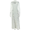 European and american style ins cross-border slimming lookcasual women's waist polka dot a-line skirt round neck sleeveless outing suspender dress
