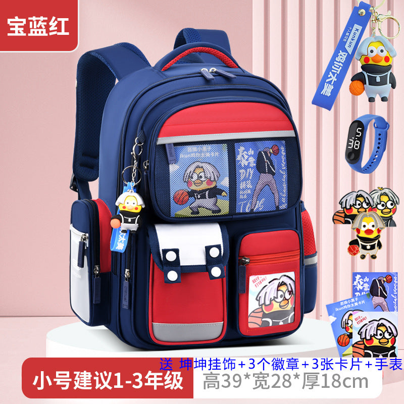 2026 new children's backpack for boys, elementary school grades 1-6, boys' and girls' spine-protecting, weight-reducing double shoulder bag
