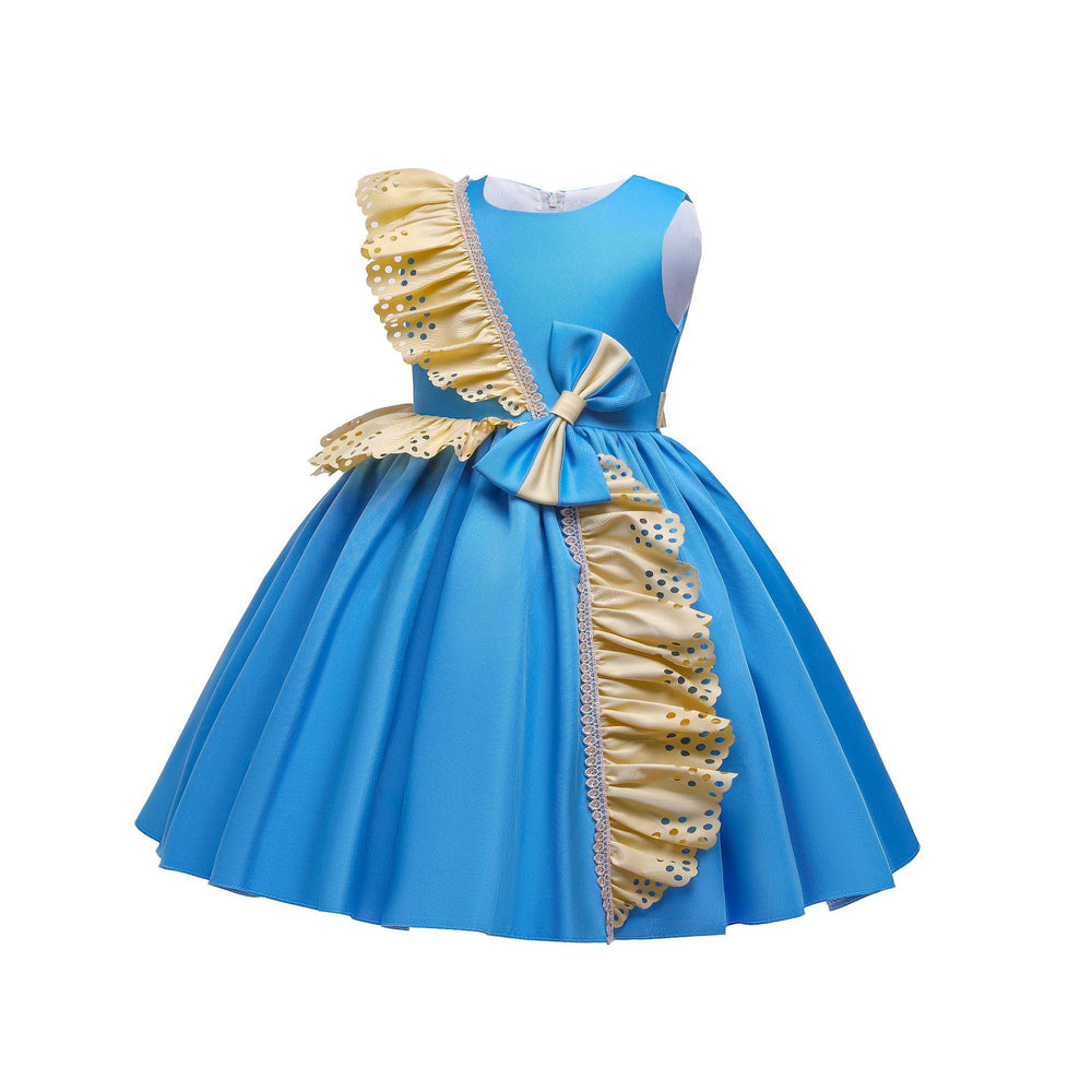 Export children's clothing satinkids dress princess dress girl dress host piano performance dress girl dress
