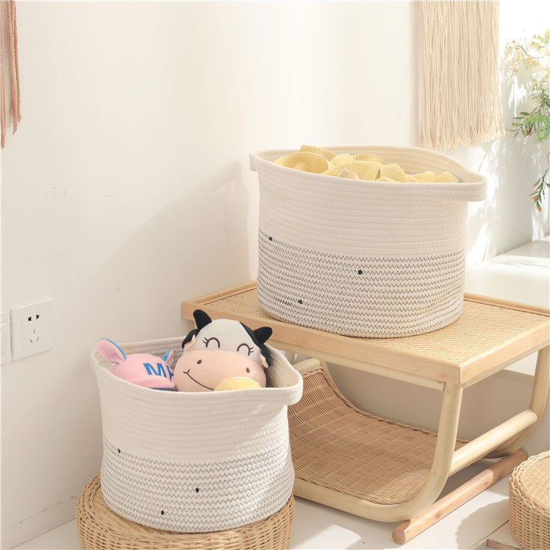 Desktop cotton thread snack toy storage basket sundry basket cosmetic toy finishing box household storage box spot