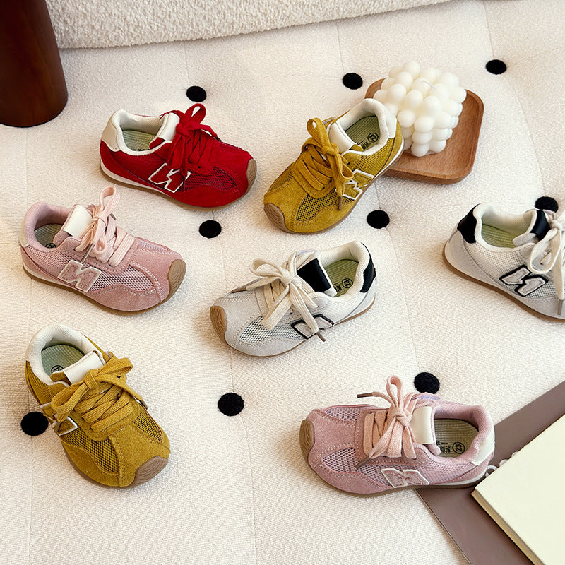 Children's German training shoes 2025 summer new Korean version of girls soft-soled sports shoes boys breathable mesh Forrest Gump shoes tide